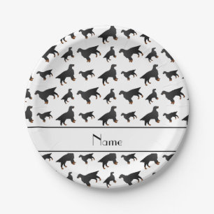 Prato De Papel Nome personalizado: White gordon setter dog