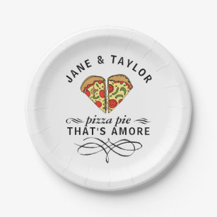 Prato De Papel Nomes Adicionais da Pizza de Amor