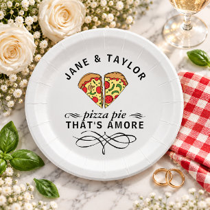 Prato De Papel Nomes de Citação de Amor Pizza Pie Que é Amor Casa