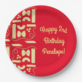 Prato De Papel Noodles Pasta Kid Party - primeiro aniversario Ita