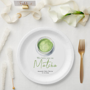 Prato De Papel Nós te amamos tanto Chá de Bebê Matcha