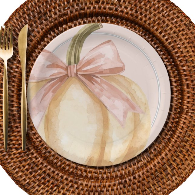 Prato De Papel Nossa Pequena Abóbora no Caminho Chá de fraldas (Criador carregado)