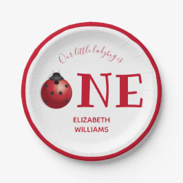 Prato De Papel Nossa Pequena Ladybug Uma Primeira Festa de aniver