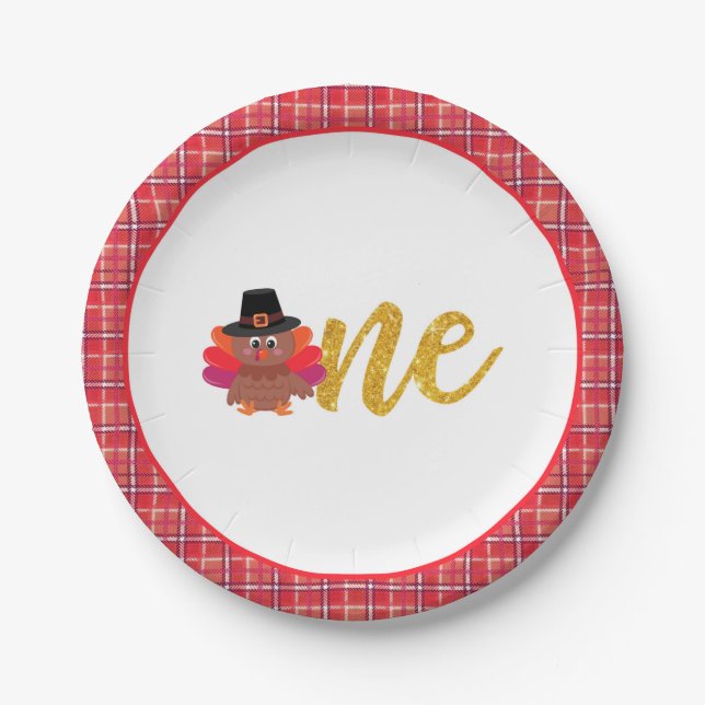 Prato De Papel Nossa pequena Turquia está virando ONE Plate - Gir (Frente)