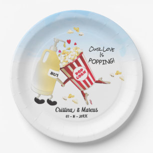Prato De Papel Nosso Amor É Poppin Popcorn