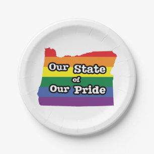 Prato De Papel Nosso Estado de Orgulho Oregon