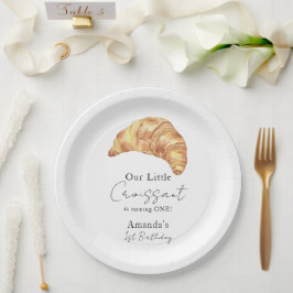Prato De Papel Nosso Pequeno Festa Croissant primeiro aniversario
