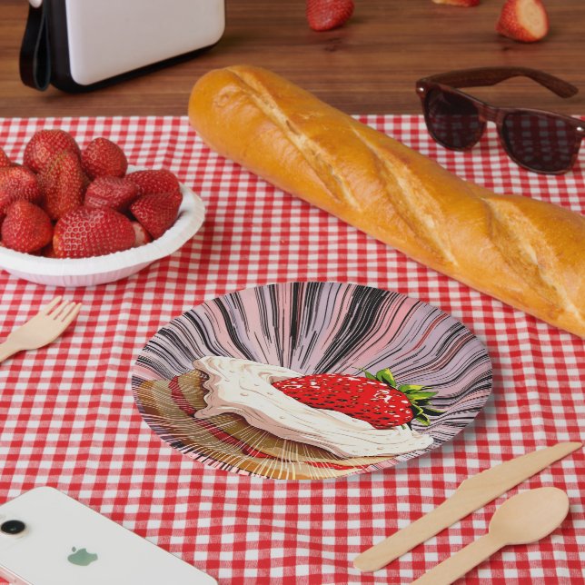Prato De Papel Nostalgia da Strawberry Shortcake (Piquenique)
