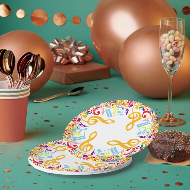 Prato De Papel Notas Circulares Coloridas (Múltiplo)