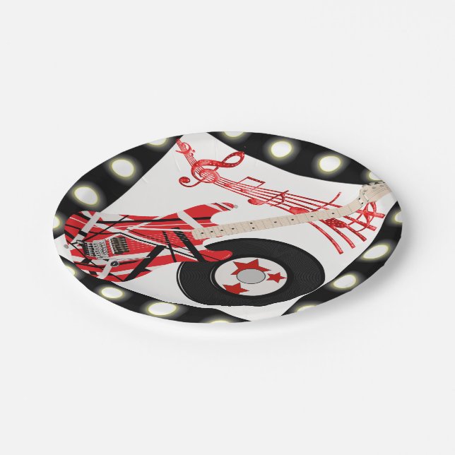 Prato De Papel Notas do registro e da música da guitarra com (Inclinado)