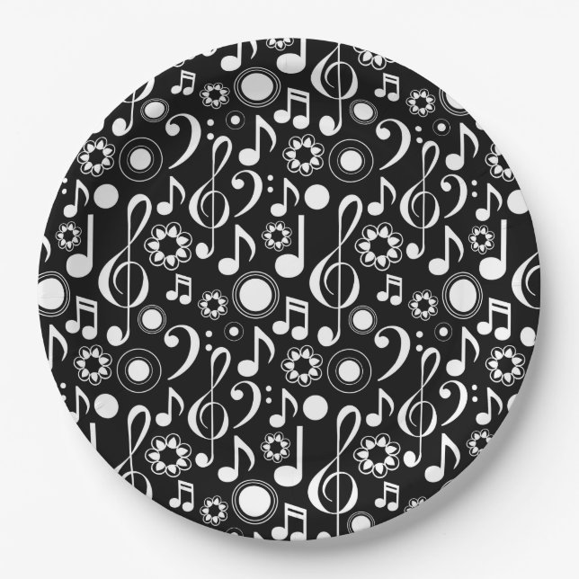 Prato De Papel Notas e Clefs de Música (Frente)