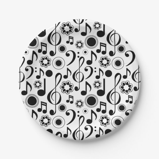 Prato De Papel Notas e Clefs de Música (Frente)
