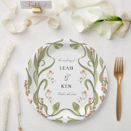 Prato De Papel Nouveau Floral Wedding