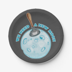 Prato De Papel Nova astronomia da lua engraçada