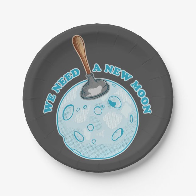 Prato De Papel Nova astronomia da lua engraçada (Frente)