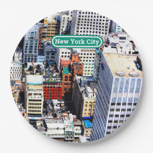 Prato De Papel Nova Iorque colorido moderno