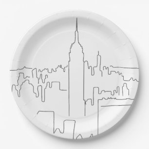 Prato De Papel Nova Iorque linha mínima
