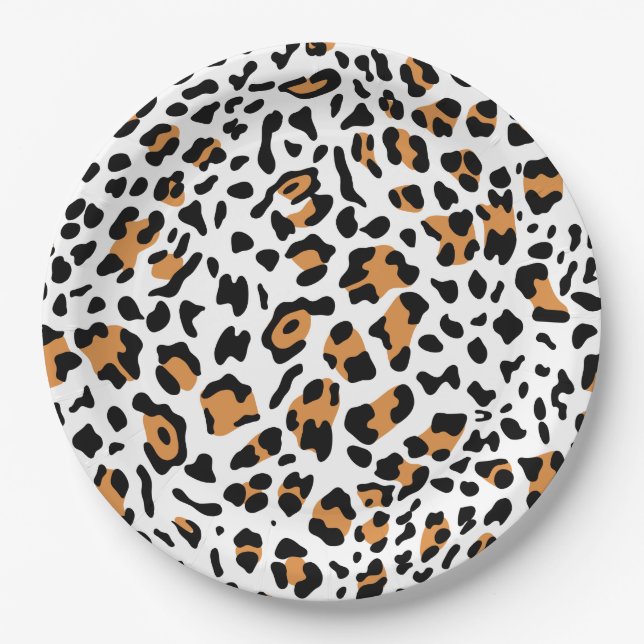 Prato De Papel Nova Textura de Leopardo 5 (Frente)