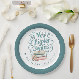 Prato De Papel Novo Capítulo Começa Bridal Shower com Purpurina A