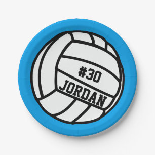 Prato De Papel Número personalizado do jogador de voleibol, nome