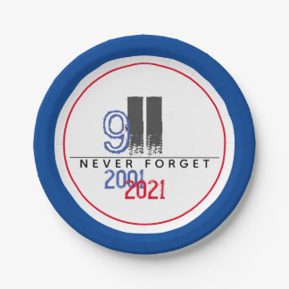 Prato De Papel Nunca Esqueça o Patriótico World Trade Center do 9