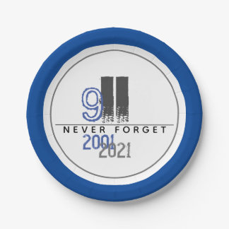Prato De Papel Nunca esqueça o World Trade Center de Cinzas do 91