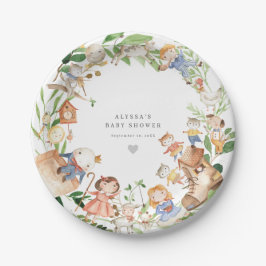 Prato De Papel Nursery Rhymes Baby Shower Paper Plates