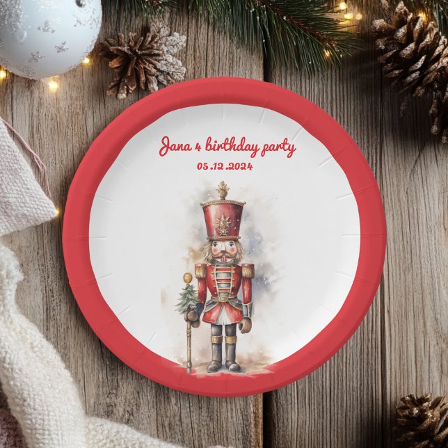 Prato De Papel Nutcracker Red Magical Birthday (Criador carregado)