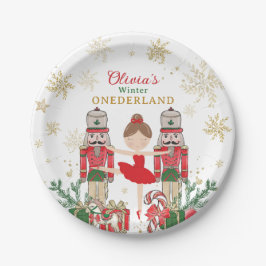 Prato De Papel Nutcracker Winter Onederland 1st Birthday Red