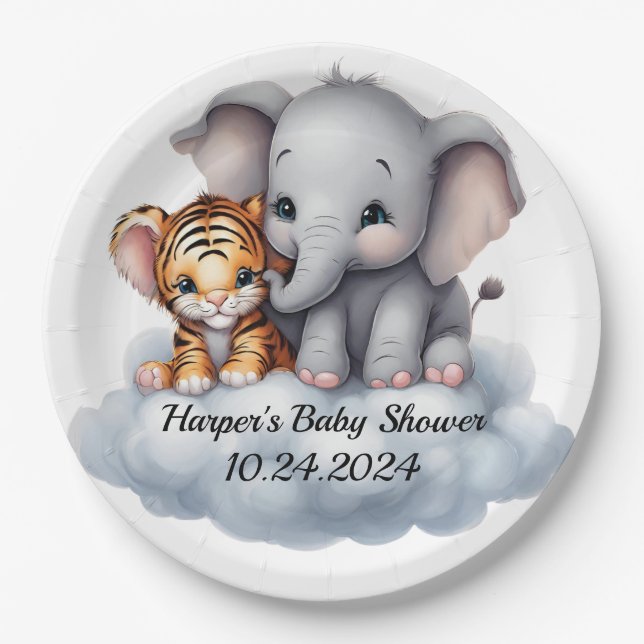 Prato De Papel Nuvens de Cuddling (Frente)