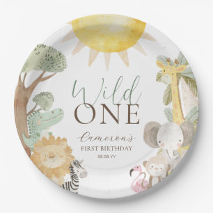 Prato De Papel Nyala Safari Animais Selvagens Um Primeiro Anivers