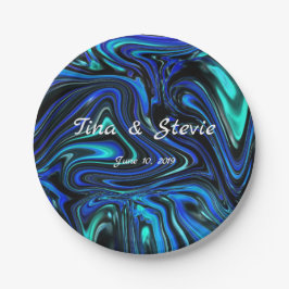 Prato De Papel O amor é azul