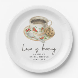 Prato De Papel O amor está criando Chá de panela de café