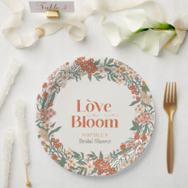Prato De Papel O amor está no Bloom Boho Wildflower Chá de panela