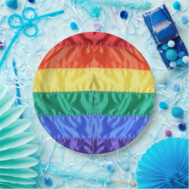 Prato De Papel O amor LGBTQ LGBT Orgulho gay do Arco-Íris é amor