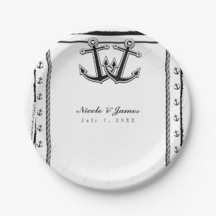 Prato De Papel O amor náutico ancora o chá de panela do casamento