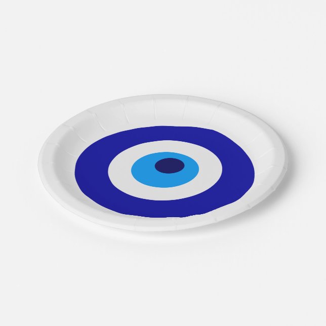 Prato De Papel O amuleto turco chamou Nazar (Inclinado)