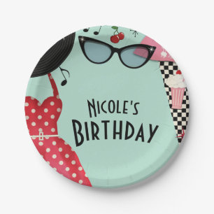 Prato De Papel o anos 50 dos anos 50 veste acima o partido retro