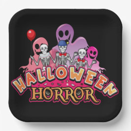 Prato De Papel O Assustador do Halloween provoca horror