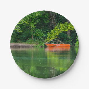 Prato De Papel O Barco Laranja
