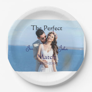 Prato De Papel o casamento perfeito azul nome foto data casal