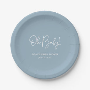 Prato De Papel Ó Chá de fraldas Personalizado do Baby Sky