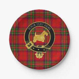 Prato De Papel O clã Dourado de Terrier do Scottish Crest a
