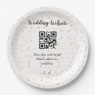 Prato De Papel O código QR de verificação do site de casamento pa