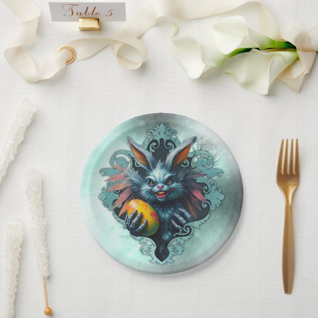 Prato De Papel O coelho Páscoa assustador (Casamento)