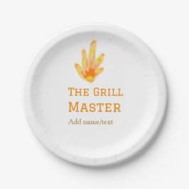 Prato De Papel O cozinhar de texto do nome de adição do churrasco