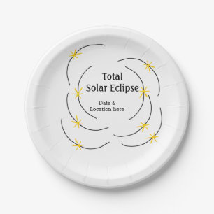 Prato De Papel O eclipse solar total adiciona data local metade d