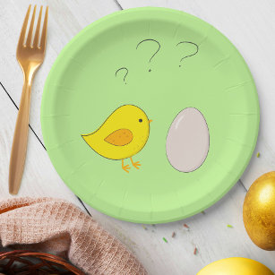 Prato De Papel O frango ou a Páscoa de ovos