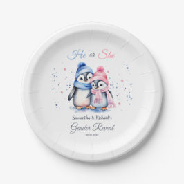 Prato De Papel O Gênero Pinguim Bonito Revela Que Ele ou Ela Caiu