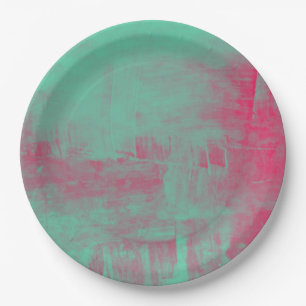 Prato De Papel O Grunge cor-de-rosa e verde pintado abstrai